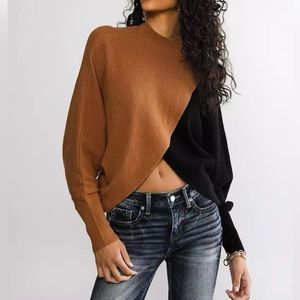 RED by BKE Color Block Reversible Sweater